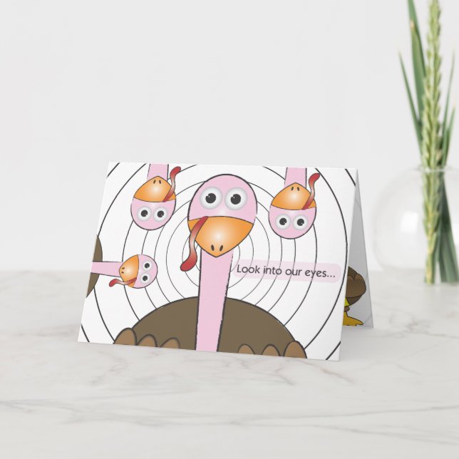 Lustiger Erntedank-Gruß Feiertagskarte (Vorderseite)