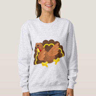 lustiger Erntedank-Tag dabbing Truthahn Sweatshirt