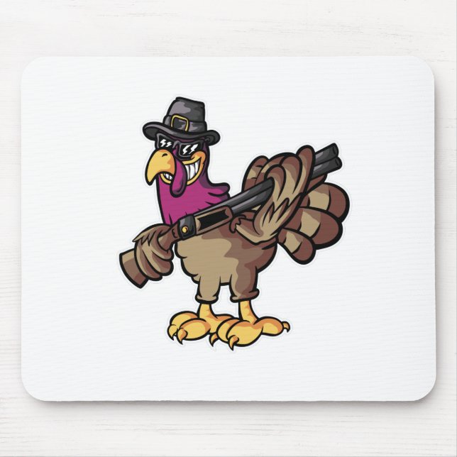 Lustiger Erntedank-Truthahn-Jäger Mousepad (Vorne)