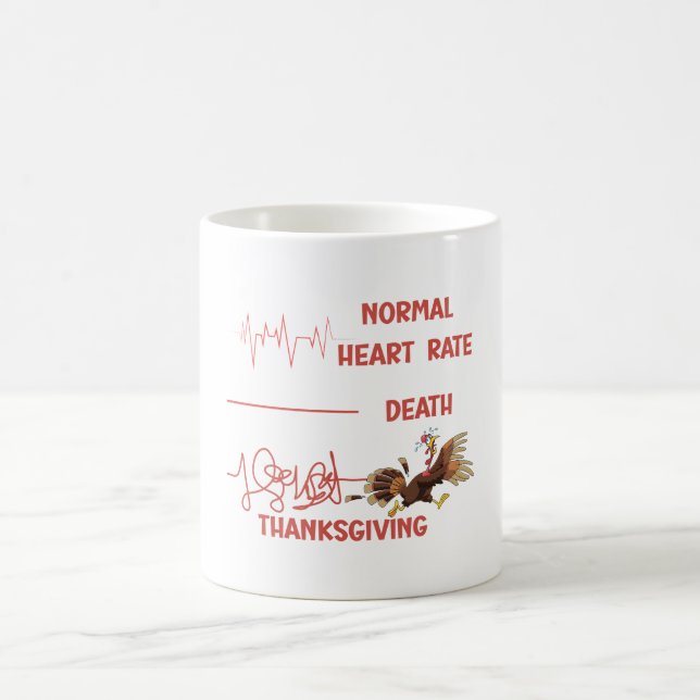 Lustiger Erntedank-Truthahn-Text. Kaffeetasse (Mittel)