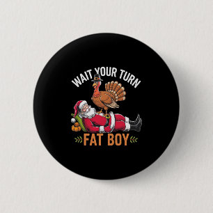 Lustiger Erntedankfest Weihnachten Truthahn Vs Wei Button