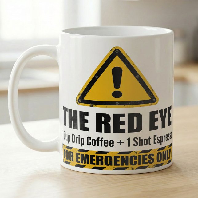 Lustiger Espresso Red Eye Notfallalarm  Kaffeetasse (Von Creator hochgeladen)