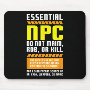 Lustiger Essential Npc-Gamer und Gaming-Non-Player Mousepad