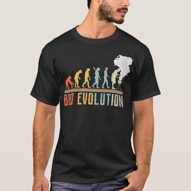 Lustiger Evolution Grillfest Koch Witz Grill T-Shirt (Vorderseite)
