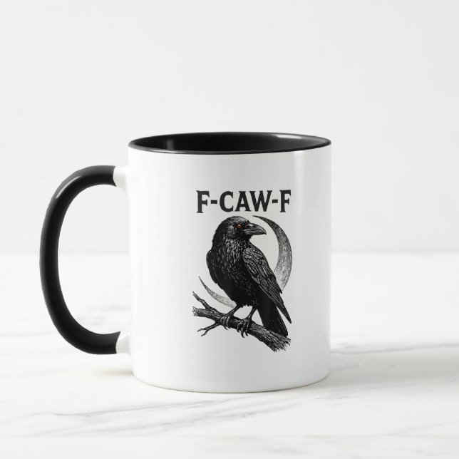 Lustiger F-Caw-F-Krabe Retro-Grafik Tasse (Links)