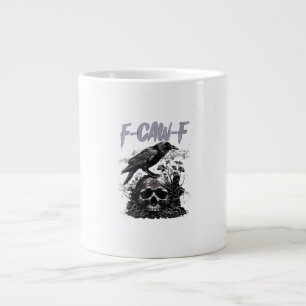 Lustiger F-Caw-F-Krähe Lustiges Halloween Retro Kl Jumbo-Tasse