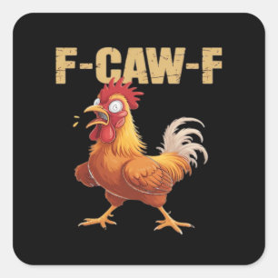 Lustiger F-Caw-F Krähen Humor Gothic Quadratischer Aufkleber