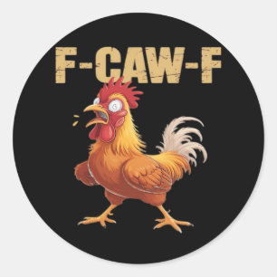Lustiger F-Caw-F-Krähen-Humor-Gothik Runder Aufkleber