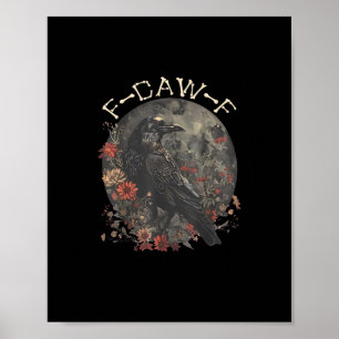 Lustiger F-Caw-F Rabe Vogel Sagt Grafik Kreatives Poster