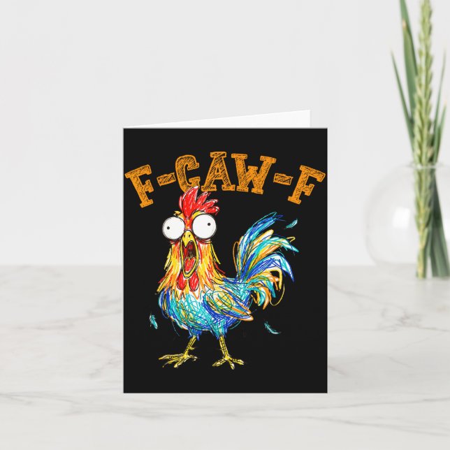 Lustiger F Kräh F Hahn Fcawf Hühnerflüsterer Fawk Karte (Vorderseite)