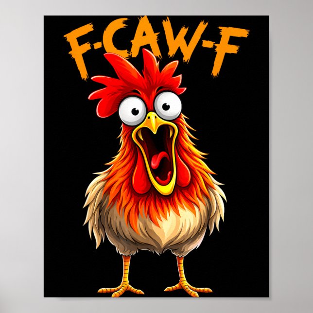Lustiger f Kräh f Hahn Vogel Huhn Flüsterer fawk  Poster (Vorne)