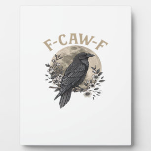 Lustiger F-Krähen-F-Rabe-Vogel-Spruch-Grafikstil Fotoplatte
