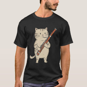 Lustiger Fagott-Katze-Musiker Retro-Süß-Band-Orche T-Shirt