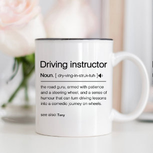 Lustiger Fahrlehrer Lehrer Fahrcoach Zweifarbige Tasse