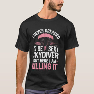 Lustiger Fallschirmspringer Rosa Fallschirm Fallsc T-Shirt