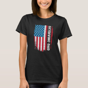 Lustiger Fallschirmspringer-Vater Amerika Us-Flagg T-Shirt