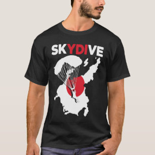 Lustiger Fallschirmsprung Japan Flagge Fallschirms T-Shirt