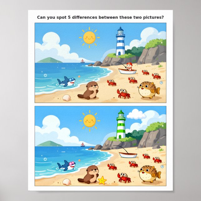 Lustiger Familien-Spot-the-Difference-Poster – Kin Poster (Vorne)