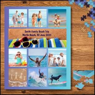 Lustiger Familienstrandurlaub-Fotopuzzle