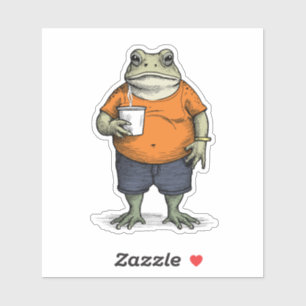 Lustiger faule Frosch Aufkleber