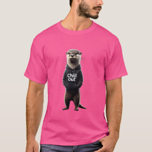 Lustiger Fauler Otter Chillen Relax Chill Out Tier T-Shirt