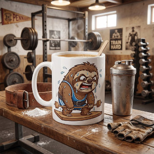 Lustiger Faultier-Gewichtheber-Gym-Sport Kaffeetasse