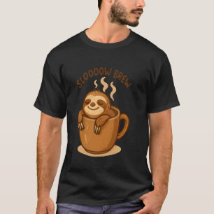 Lustiger Faultier-Kaffee-Liebhaber Langsamer Kaffe T-Shirt