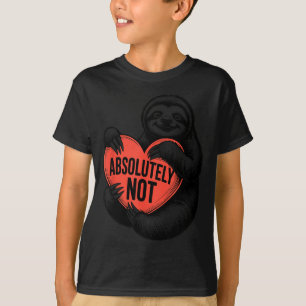 Lustiger Faultier nicht Valentinstag rotes Herz sa T-Shirt