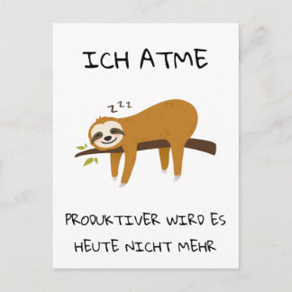 Lustiger Faultier Spruch Geschenk Postkarte