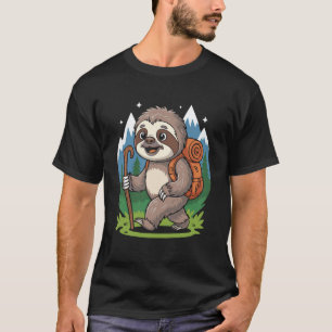 Lustiger Faultier Wandern Outdoor Liebhaber Rucksa T-Shirt