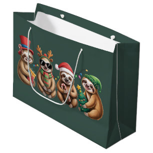 Lustiger Faultierliebhaber Weihnachtslichter Frohe Große Geschenktüte