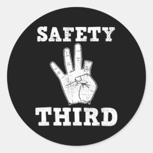 Lustiger fehlender Finger Sicherheit Dritte Feuerw Runder Aufkleber