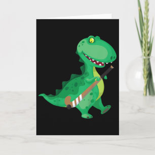 Lustiger Feldhockey-Dinosaurier für Kinder  Karte