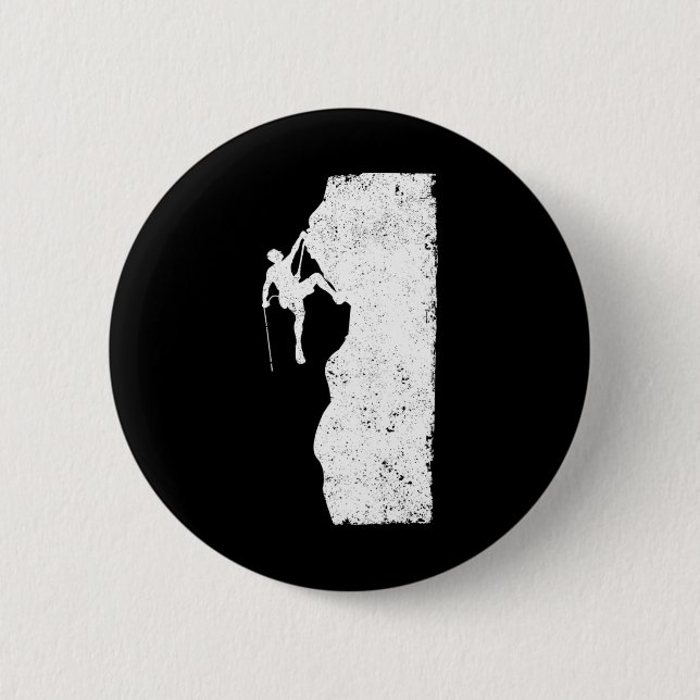 Lustiger Felsenkletterer Bergkletterer Bouldering  Button (Vorderseite)