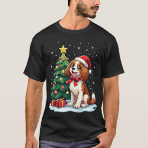 Lustiger festlicher Hundekostüm mit dekoriertem We T-Shirt