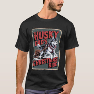 Lustiger Festlicher Husky-Vater Weihnachten Hunde T-Shirt