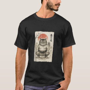 Lustiger fetter Katzen-Sumo-Ringer Sumi e japanisc T-Shirt
