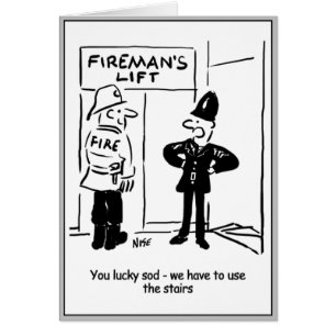 Lustiger Feuerwehrmann Feuerwehrmann und Polizist