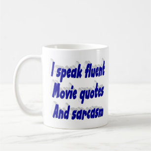Lustiger Film- und Sarkasmus-Zitat in blauer Typog Kaffeetasse