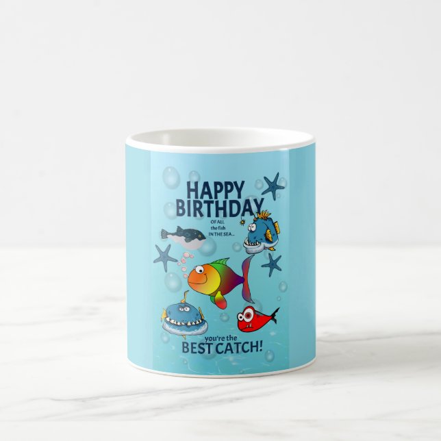 Lustiger Fisch Geburtstag Kaffeetasse (Mittel)