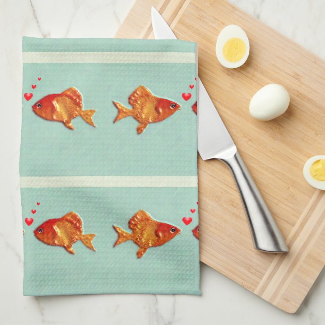 Lustiger Fisch Geschirrtuch (Viertel Falte)