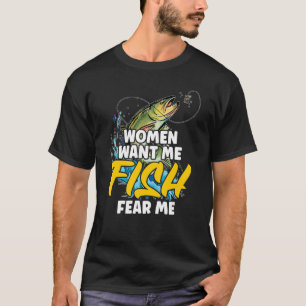 Lustiger Fisch hat Angst vor mir Angel Zitat Fisch T-Shirt