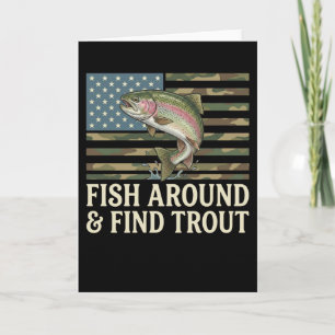 Lustiger Fisch herum und finde Forelle Amerikanisc Karte