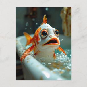 Lustiger Fisch im Bad Postkarte