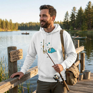 Lustiger Fisch und Wurm am Haken Angelscherz Hoodie