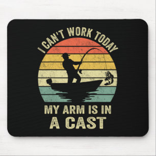 Lustiger Fischer Ich kann heute arbeiten Mousepad