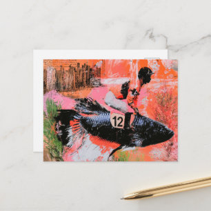 Lustiger Fischjockey Nummer Zwölf Postkarte