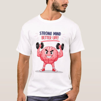 Lustiger Fitness-Gehirn-Charakter Zitat über geist T-Shirt