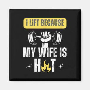 Lustiger Fitness-Gym-Ratte Ich hebe, weil meine Fr Magnet
