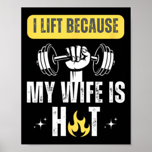 Lustiger Fitness-Gym-Ratte Ich hebe, weil meine Fr Poster